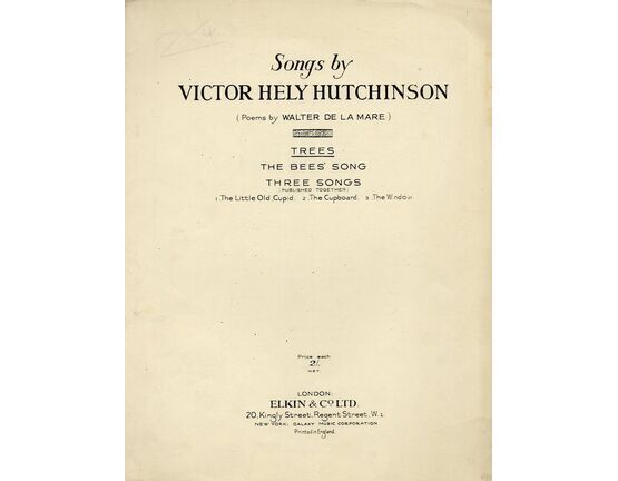 5289 | Songs by Victor Hely Hutchinson - Trees - Song for Piano and Voice