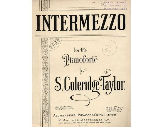 5291 | Intermezzo for the pianoforte