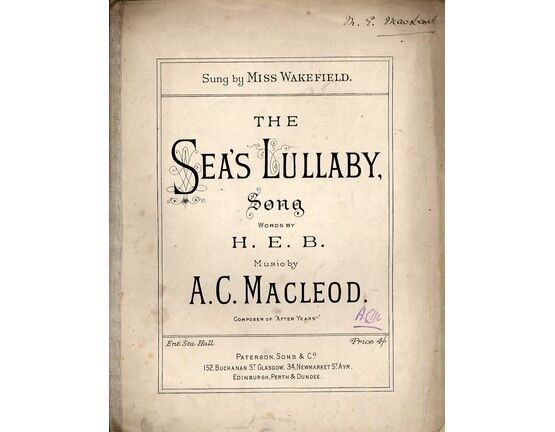 5298 | The Sea's Lullaby - Sung by Miss Wakefield