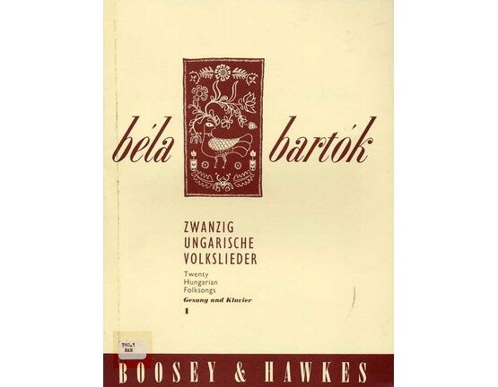 5329 | Bela Bartok - Twenty Hungarian Folksongs - Book 1 - No.s 1 to 4