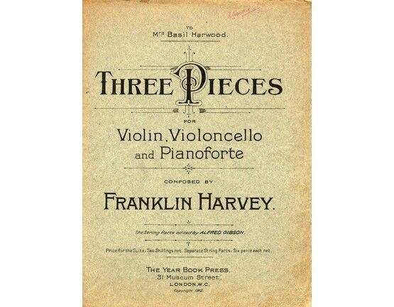 5369 | Three Pieces - For violin and piano with seperate violin part