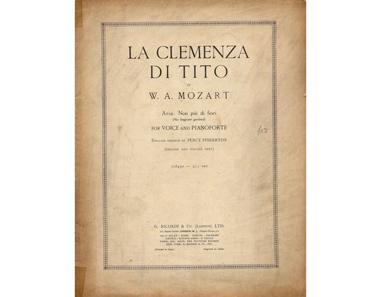 5409 | La Clemenza Di Tito - Aria: Non piu di fiori (No Fragrant Garland) - For Voice and Pianoforte - English and Italian Text