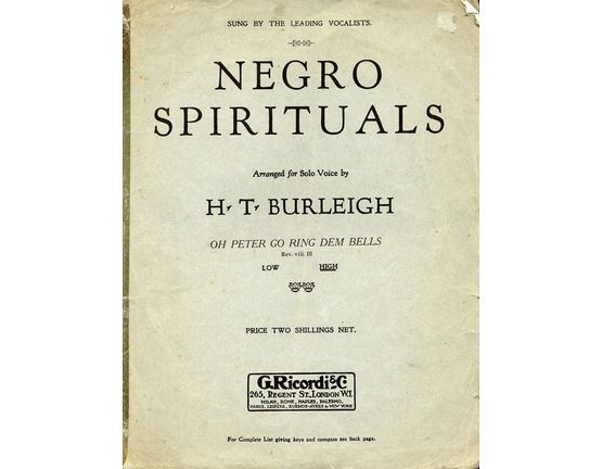 5409 | Oh Peter Go ring dem Bells - From Negro Spirituals - For Solo High Voice