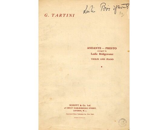 5461 | Andante Presto - For violin and piano with seperate violin part
