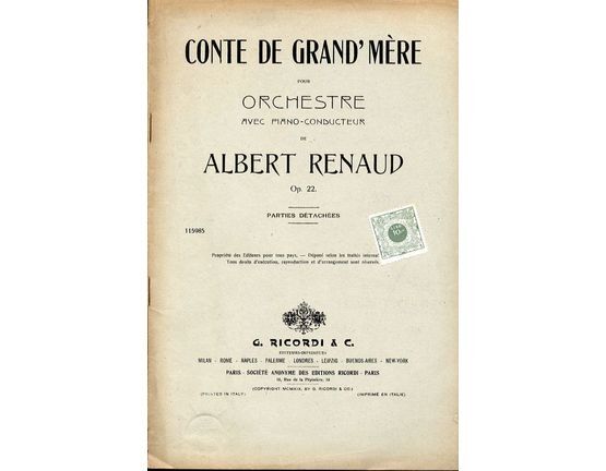 5480 | Conte de Grand' Mere - Pour Orchestre avec Piano-Conducteur - Op. 22 - For Dance Band - French Edition