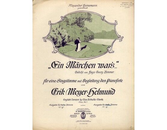 5493 | Ein Marchen War's (A Fairy Tale) - Song in the Key of E Minor for Low Voice with Piano Accompaniment - In German and English