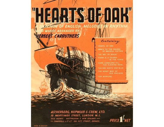 5497 | Hearts of Oak - A Selection of English Melodies in Rhythm with Words - piano and ukulele accompaniment