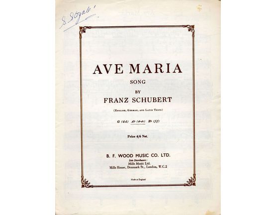 5507 | Ave Maria - Song in A flat - With German, English and Latin Texts