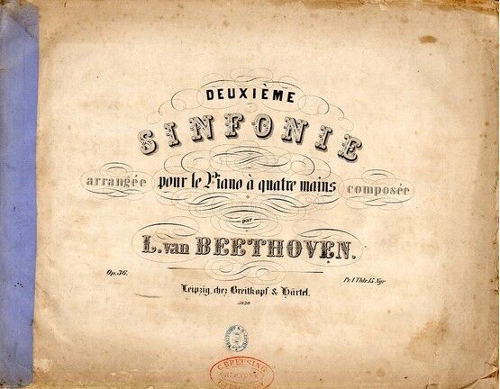 5599 | Beethoven - Deuxieme Sinfonie - Arranged for Piano Duet - Op. 36 - Breitkopf & Hartel Edition No. 5630