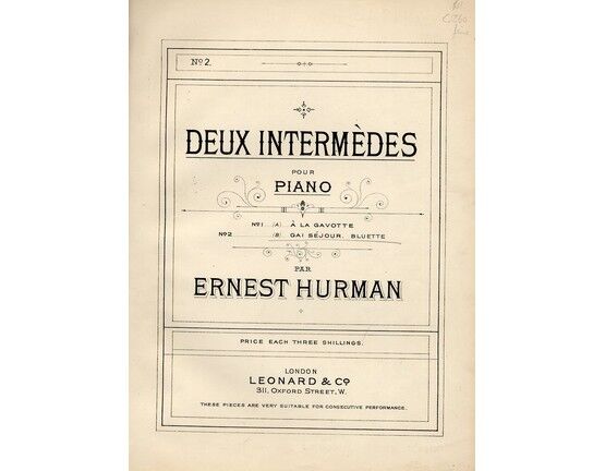 5633 | No.2 of Deux Intermedes, Gai Sejour Bluette pour piano