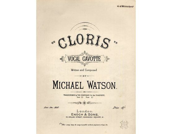 5654 | Cloris. Vocal gavotte, Solo 3, Duet 3