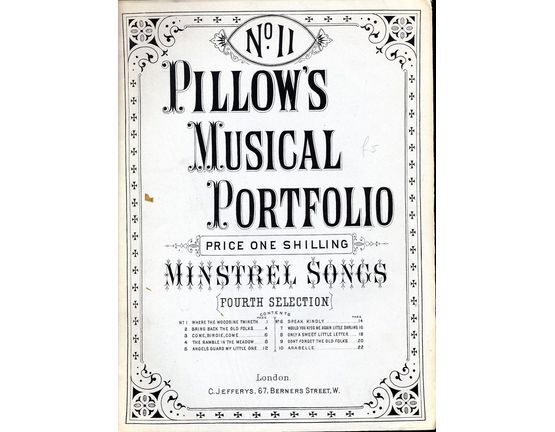 5664 | Pillows Musical Portfolio No. 11 -  Minstrel Songs (10 songs)