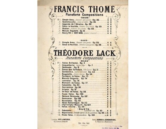 5692 | Scaramouche, Opus 26, No. 2 of "Francis Thome Pianoforte Compositions"