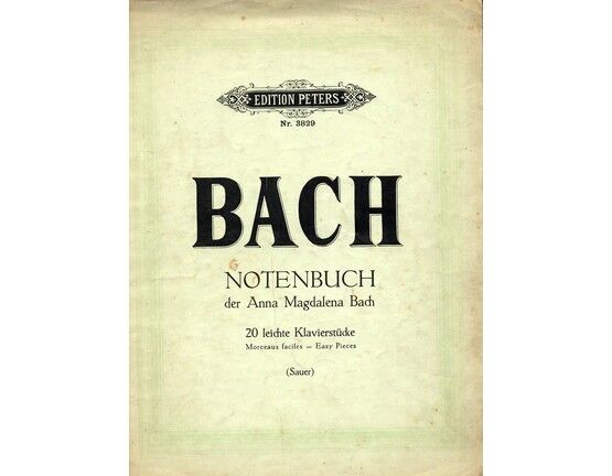 5726 | Bach - Notenbuch der Anna Magdalena Bach - Twenty Easy Pieces - Edition Peters 3829
