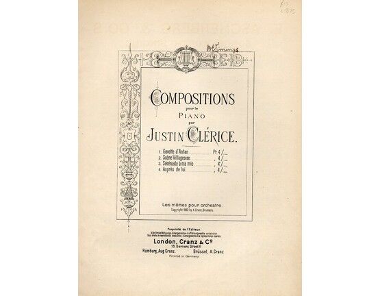 5733 | Gavotte d'Antan, No. 1 from "Compositions for the Piano by Justin Clerice"