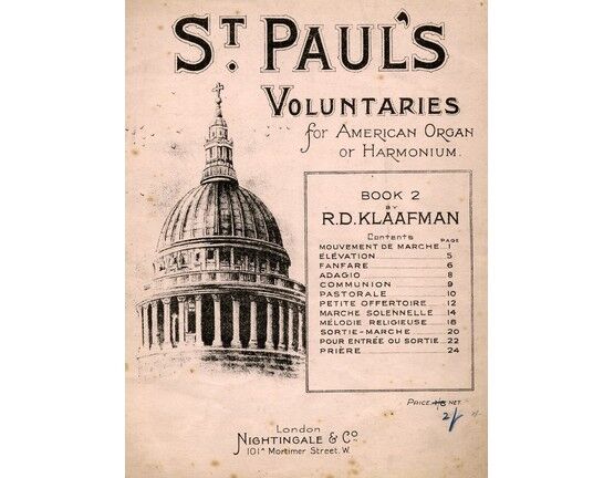 5741 | St.  Pauls Voluntaries Book 2. 12 pieces for American Organ or harmonium