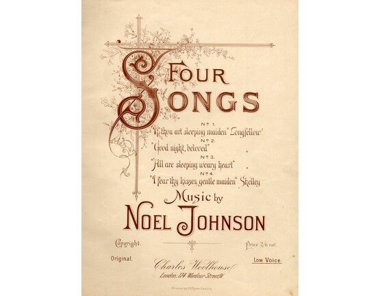 5766 | Four Songs. Contains: If thou art sleeping maiden; Good night, beloved; All are sleeping weary heart and I fear thy kisses, gentle maiden