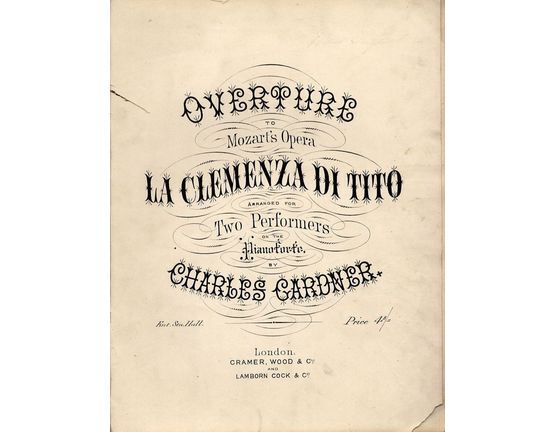 5795 | Overture to Mozart's Opera La Clemenza di Tito - Arranged for Two Performers on the Pianforte