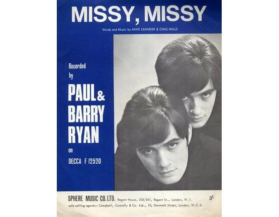 5837 | Missy, Missy - Song recorded by Paul & Barry Ryan