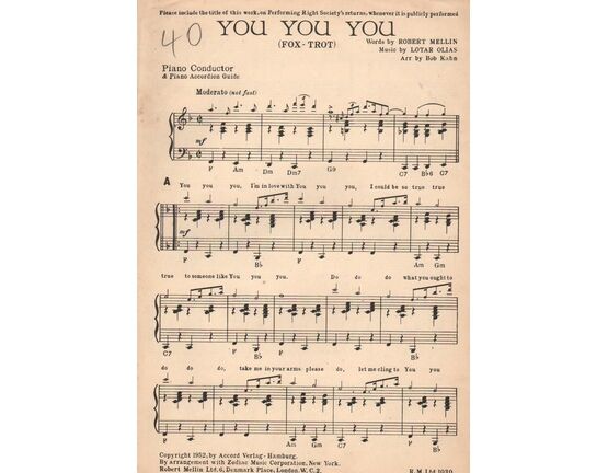 5855 | DANCE BAND with Vocals:- YOU YOU YOU - Fox-Trot