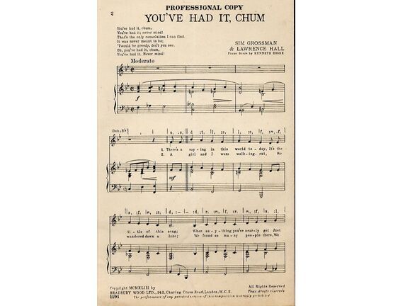 5918 | You've Had it Chum - Song