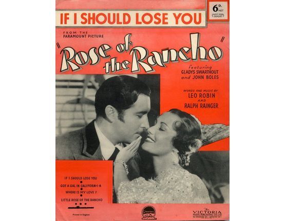 5928 | If I Should Lose You, from the Paramount picture "Rose of the Rancho" featuring Gladys Swarthout and John Boles
