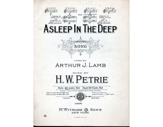 5930 | Asleep in the Deep - Bass Song - Key of G major