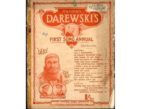 5930 | Herman Darewski's First Song Annual - With Tonic Sol-Fa - Featuring Captain's Bruce Bairnsfather and Arthur Eliot