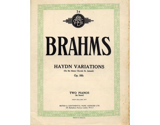 5942 | Haydn Variations (on the theme Chorale St. Antonii) - Op. 56b - For Two Pianos