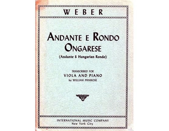 5965 | Andante E Rondo Ongarese (Andante and Hungarian Rondo) - For Viola and Piano - With Seperate Viola Part