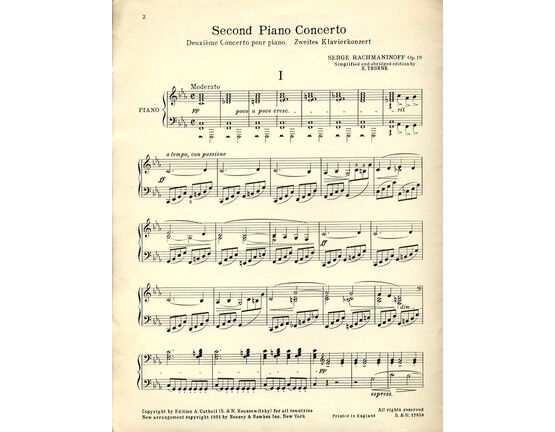 5971 | Second Piano Concerto - Opus 18 - Simplified edition - Piano Solo