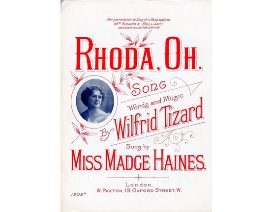 5982 | Rhoda Oh - Song -  Performed by Miss Madge Haines