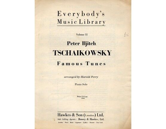 6000 | Everybodys Music Library Volume II, Tschaikowsky famous tunes. Contains: Chant sans paroles, Kamarinskaya, Chason Triste, The Lark, None but the Weary