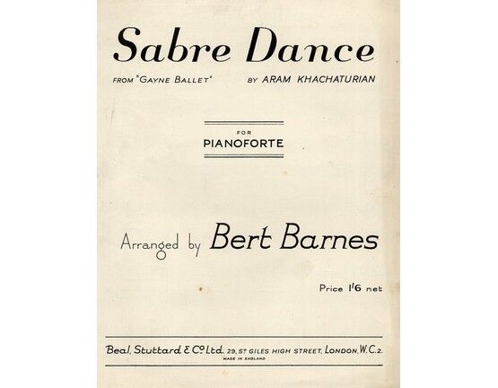 6018 | Sabre Dance, from Gayne Ballet, for pianoforte