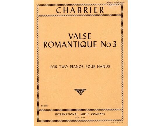 7237 | Chabrier - Valse Romantique No. 3 - For Two Pianos (Four Hands)