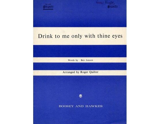 6105 | Drink To Me Only With Thine Eyes - Key of E flat major for low voice