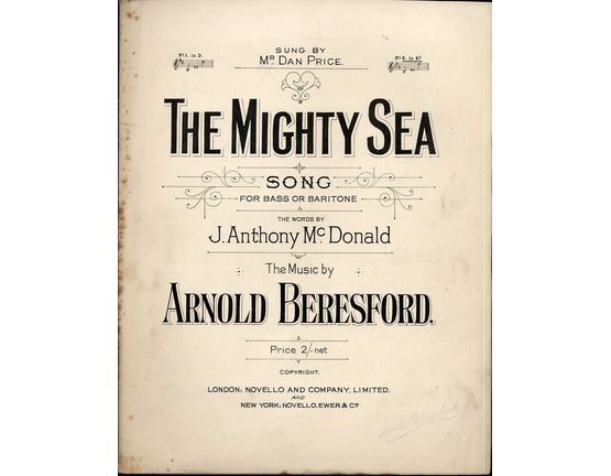 6174 | The Mighty Sea - Song - for Bass or Baritone - In the key of E flat major for High Voice