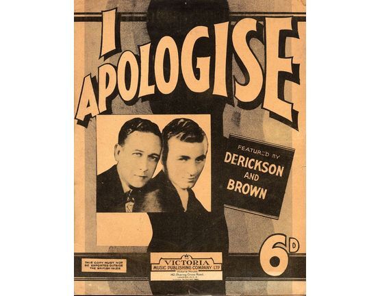 6188 | I Apologise -  Song Featuring Derickson and Brown