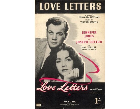 6188 | Love Letters. Jennifer Jones and Joseph Cotton in Hal Wallis. Wartime Utility Copy