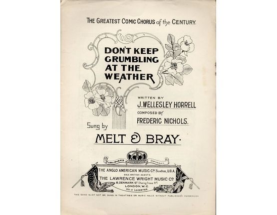6218 | Don't Keep Grumbling at the Weather - Sung by Melt & Bray