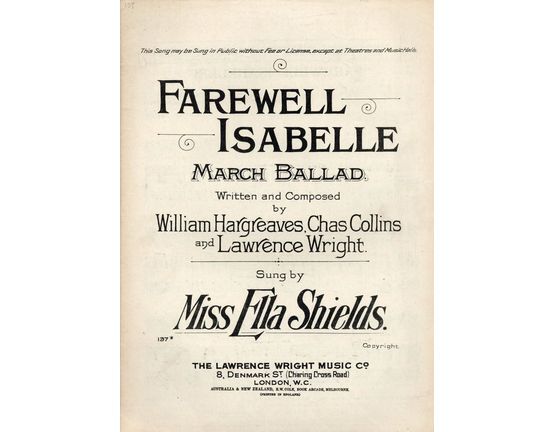 6218 | Farewell Isabelle, march ballad