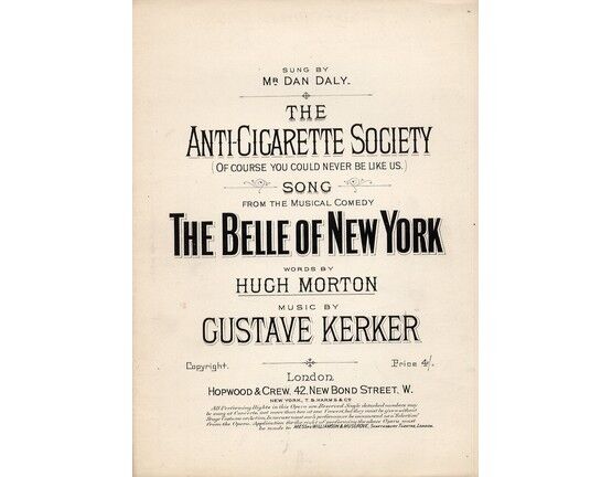 6228 | The Anti Cigarette Society - Song performed by Dan Daly in The Belle of New York