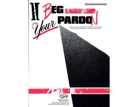 6229 | I beg your Pardon - Recorded by Kon Kan - Original Sheet Music Edition