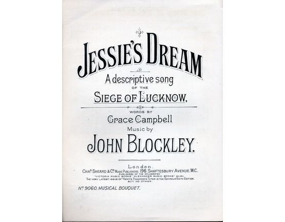 6239 | Jessie's Dream - A descriptive song of the Siege of Lucknow - Musical Bouquet No. 9060