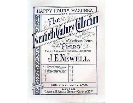 6262 | Happy Hours, mazurka, No. 6 of "Twentieth Century Collection: melodious gems for the piano"