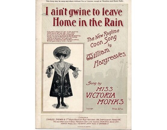 6317 | I Aint Gwine to Leave Home in the Rain - The New Ragtime Goon Song