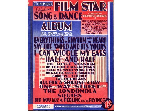 6360 | 2nd Cinephonic Film Star Song and Dance Album - Full Words and Music, Tonic Sol-Fa and Ukulele Accompaniment