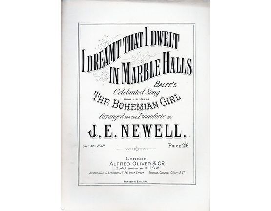6386 | I Dreamt That I Dwelt in Marble Halls, from Balfe's "The Bohemian Girl"