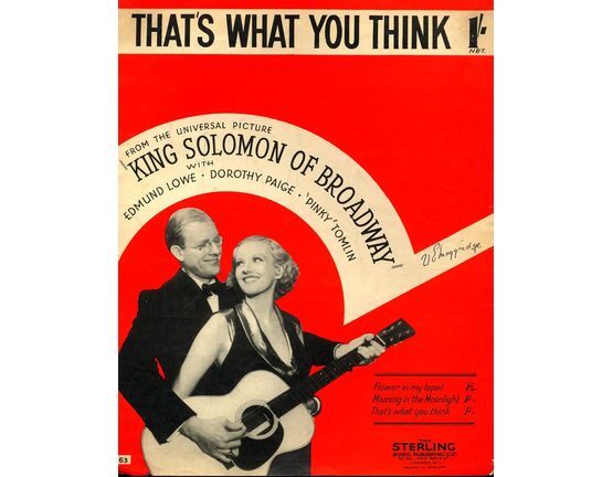 6497 | Thats What You Think - From the universal picture "King Solomon of Broadway"
