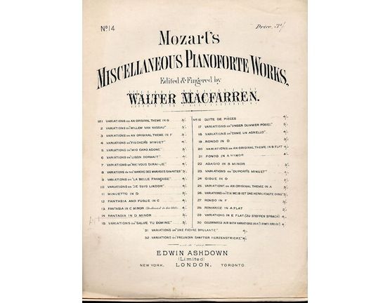 65 | Fantasia in D Minor - No. 14 from Mozarts Miscellaneous Pianoforte Works Series